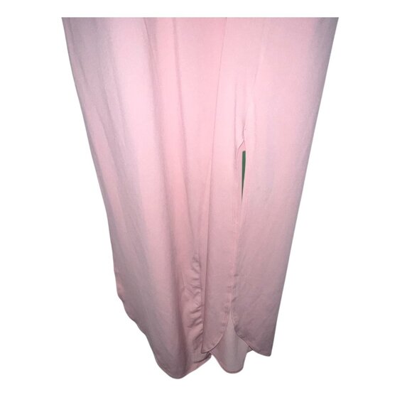 Halara V Neck Casual Flowy Short Sleeve Slit Leg Jumpsuit Romper Sz XS Womens Pi - Picture 8 of 9